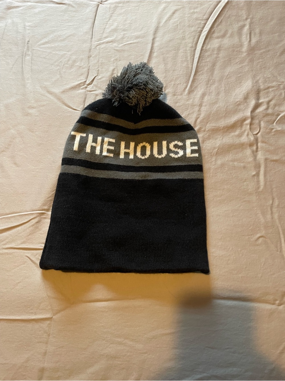 THE HOUSE Black Knit Pom Beanie